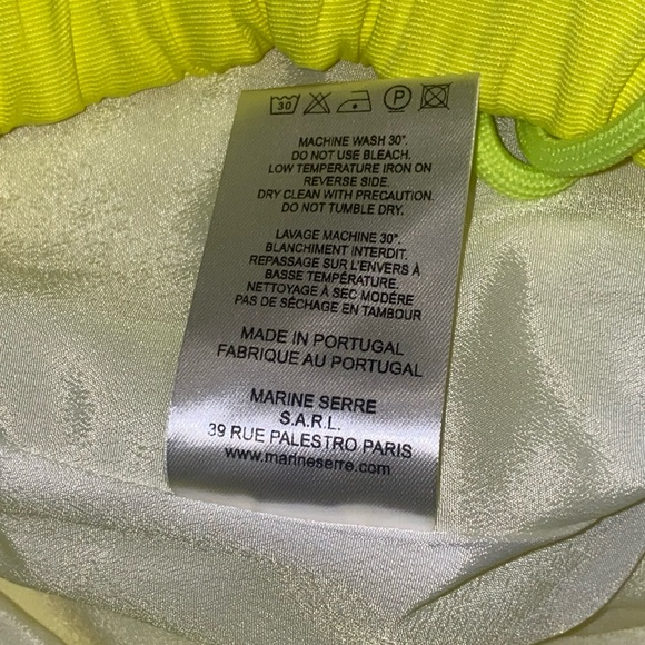 Marine Serre Yellow Moiré Radiation Neon Trouser Size M - Picture 4 of 7